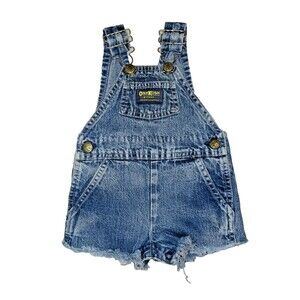 Vintage OshKosh B'Gosh Overalls Vestbak Genuine Shorts Denim Baby 3-6M USA